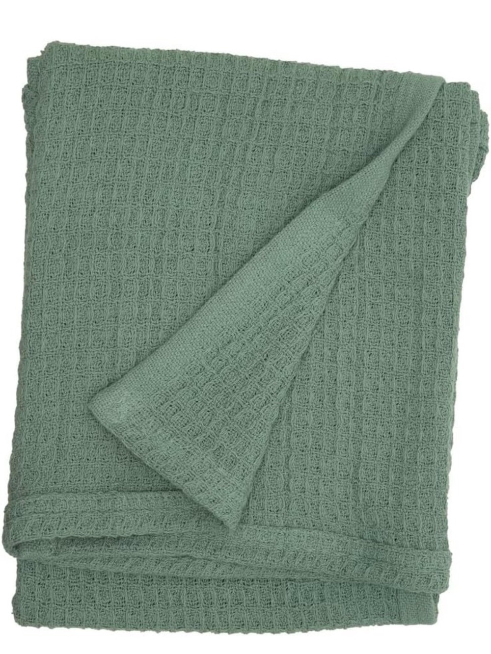 Lila & Jack 100% Cotton Waffle Unisex Infant Baby Blanket in Green/Sage.